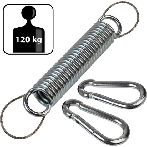 Muelle para hamaca y silla colgante con cable de seguridad y 2 mosquetones - Capacidad de 120 kg