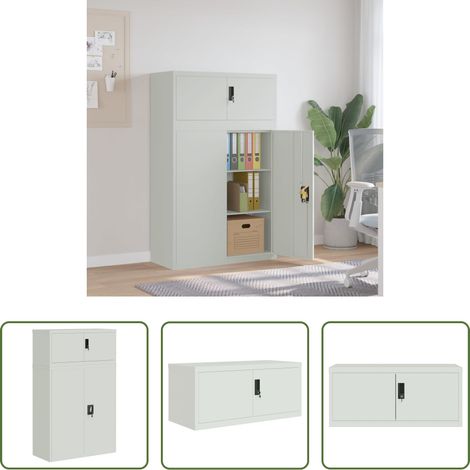 vidaXL Büroorganisation - Aktenschrank Hellgrau 90x40x145 cm Stahl (1/5)