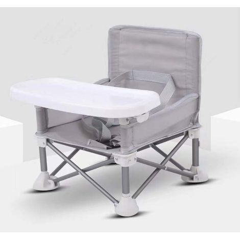 MIMOSON-Gray Portable Baby Seat Travel Compact Folding with Straps for Indoor/Outdoor Use Great for Camping, (1/5)