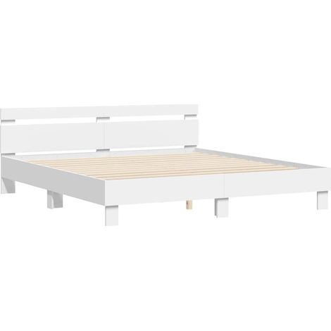 Estructura de cama con LED 193 x 203 cm Madera de ingeniería vidaXL (1/5)