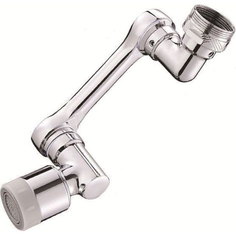 Robinet d'évier extensible pivotant à 1080°, aérateur et pulvérisateur anti-éclaboussures, lavage des mains, des cheveux et du visage, pour salle de bain et cuisine, avec 2 modes de pulvérisation, arg (1/4)