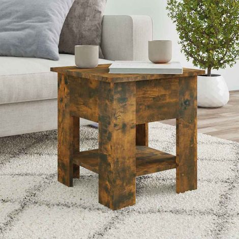 Table basse Table d'appoint pour Salon Chambre - Chêne fumé 40x40x42 cm Bois d'ingénierie BV377546 - BonneVie (1/5)