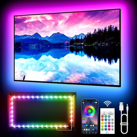 LED TV Strip, 3M LED TV for 32"-45" TV, Music Sync Bluetooth App and Remote Control TV LED Strip USB Powered for Bedroom/Games (1/5)