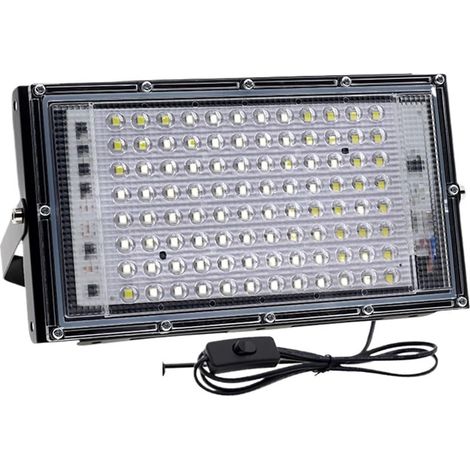 Projecteur LED, Projecteur LED RGB 50W 100W, Étanche IP65, Réflecteur Extérieur, Éclaira De Paysa Avec Télécommande(White Light,100W) (1/5)
