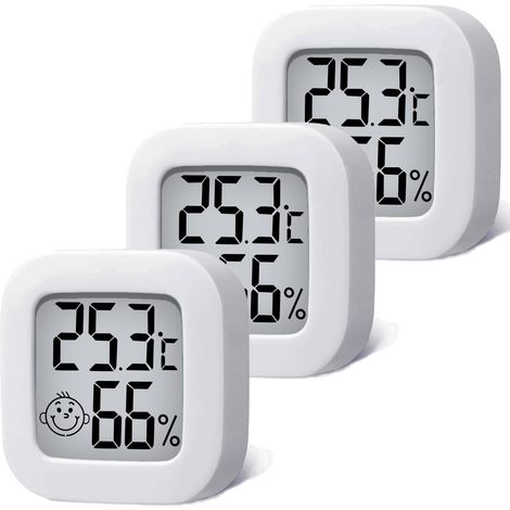 Mini LCD Thermomètre Hygromètre Interieur Numérique Température Humidité de Haute Précision Portable -50 ℃ 70 ℃ 10% 99% RH pour Salon entrepôt Chambre de bébé Vestiaire (1/5)