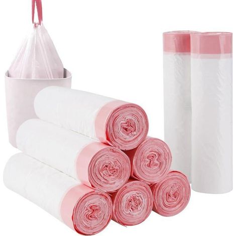 Sacs poubelle à cordon (120 sacs) - 45 x 50 cm - Matière plastique résistante - Sacs poubelle à main (1/5)