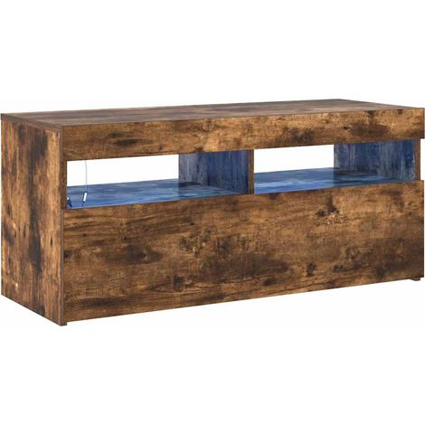 Maison Exclusive - TV-Schrank mit LED-Leuchten Räuchereiche 90x35 (1/5)