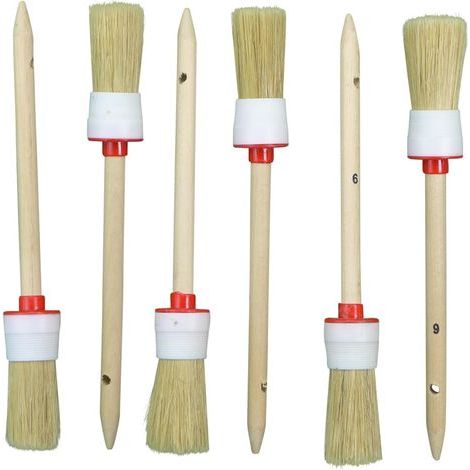 Lot de 6 pinceaux ronds 93023 - Diamètre : 30 mm - Taille 6 - Poils clairs (1/4)