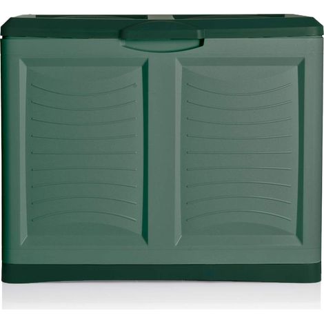 Coffre de jardin en polypropylène 200 L – Dimensions 78x45x64 cm – Vert – Poignées latérales pour déplacement facile – Bama