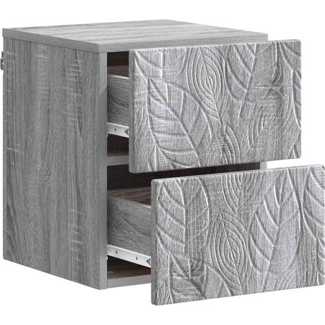 Comodino Armadio da Notte Mobiletto da notte a muro Sonoma grigio 34,5 x 33 x 40 cm (1/5)