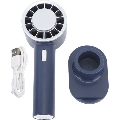 Hands-free portable fan with semiconductor cooling plate, 2200 mAh battery, USB-C, dark blue (1/5)