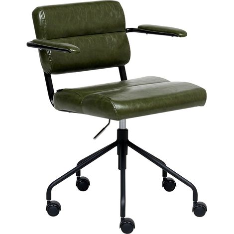 Desk Chair CANDOR Faux Leather Dark Green