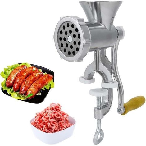 Hachoir à Viande Manuel en Alliage d'Aluminium avec Broyeur à Épices pour Cuisine Domestique (1/5)