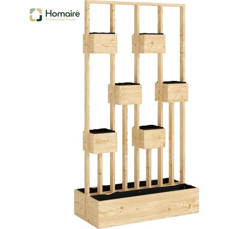 HOMAIRE Hochbeet avec treillis de rangement en bois pour plantes et fleurs