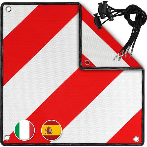 TolleTour Panneau d'avertissement pour l’Italie & l’Espagne – Panneau réfléchissant 500x500 mm rouge et blanc (1/5)