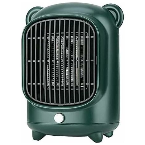 Mini radiateur céramique portable 500 W, thermostat, vert, pour bureau et chambre – DELKEVIC