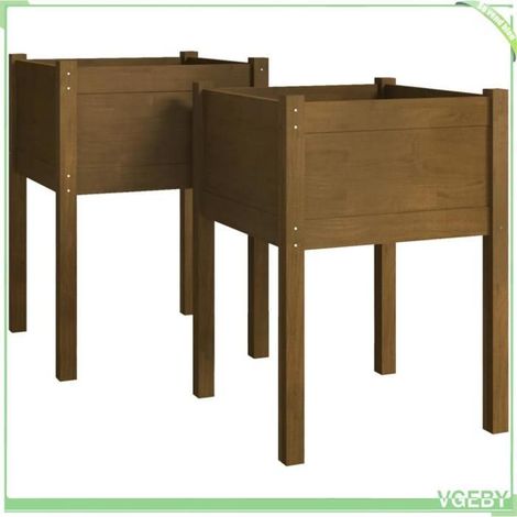 Jardinière - FAFEICY - 810806 - Marron miel - Pin massif - 50x50x70 cm (1/5)