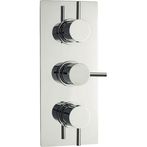 Hudson Reed Quest Concealed Shower Valve Triple Handle - Chrome
