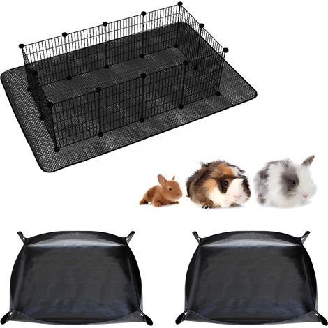 2 Pièces Tapis Cage Cochon d'Inde, Imperméable 120x100cm, Antidérapant Pour Lapin Hamster Hérisson (1/5)