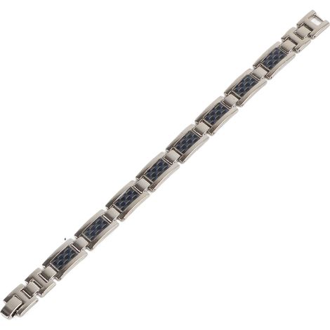 Bracelet en acier titane et fibre de carbone, outil antidouleur pour arthrite, thérapie quotidienne, accessoire cadeau bleu. (1/5)