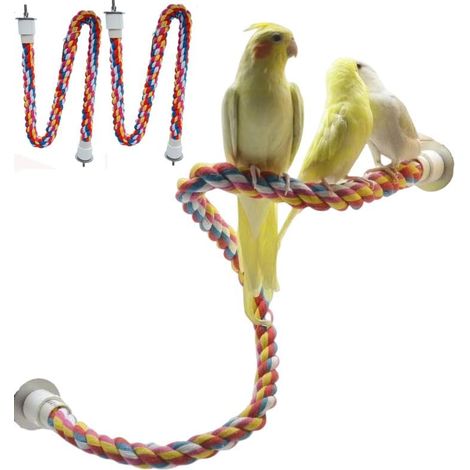 Bâton en corde pour oiseaux, jouet pour perroquet — Jouet en corde de 60 cm pour oiseaux [lot de 3] (1/4)