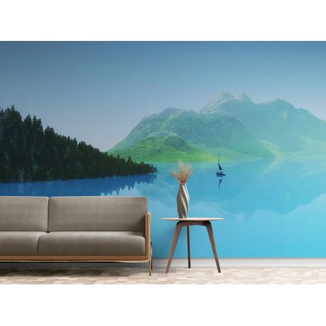 Papier peint paysage lac miroir - 150 x 250 cm (1/2)