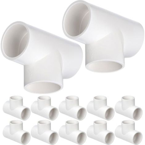 12 raccords T 3 voies – 25 mm – blanc – PVC – serre, eau, jardin (1/5)