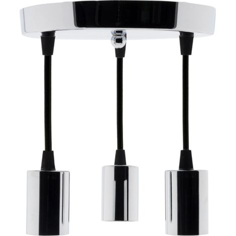 Kit de suspension triple déco métal chromé avec cordon textile - Elexity