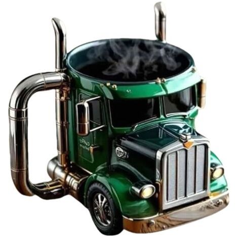 Green Mobility-Mug en acier inoxydable en forme de voiture, cadeau idéal pour les passionnés d'automobile, sous-verres non inclus, vert (1/3)
