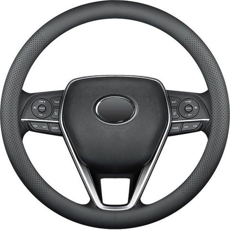 Coprivolante per auto da 38 cm, design rotondo perforato antiscivolo, presa comoda e installazione universale.