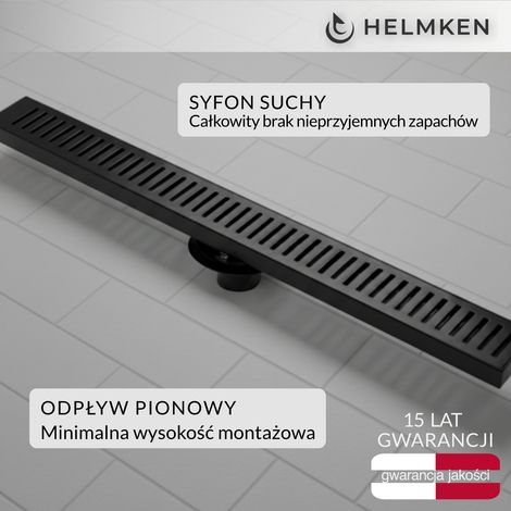 Helmken 37208602 Linienablauf, 600 x 100 mm, Mattschwarz (1/5)