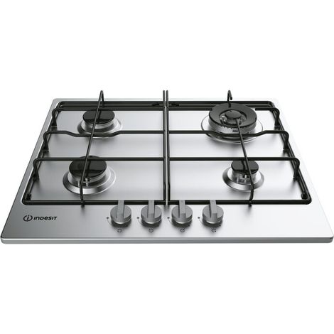 Indesit thp 642 ix piano cottura a gas, inox, 4 fuochi, comandi frontali (1/10)