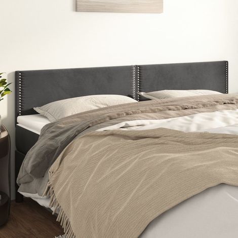 Kopfteile Dunkelgrau 200x5x78/88 cm Samt
