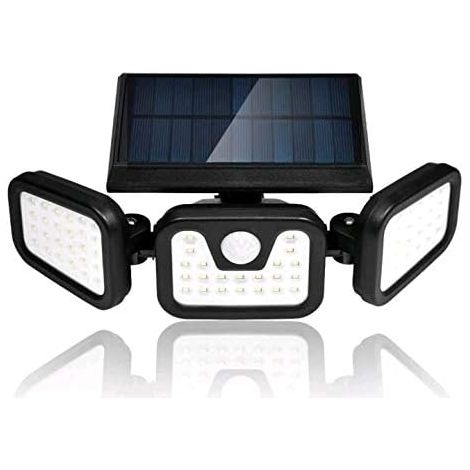 Lampe d'extérieur à détecteur de mouvement, IP67 étanche 550LM Spot solaire extérieur, blanc froid 6500K