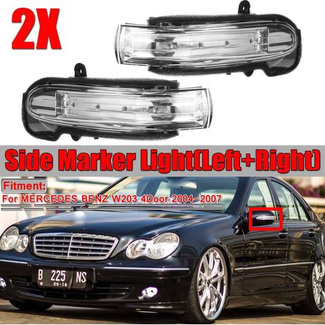Passt für 03-07 Mercedes-Benz C-Klasse W203 C280 C320 C350 Rückspiegel Blinker Licht Seite spiegel Lampe 2038201521 2038201621