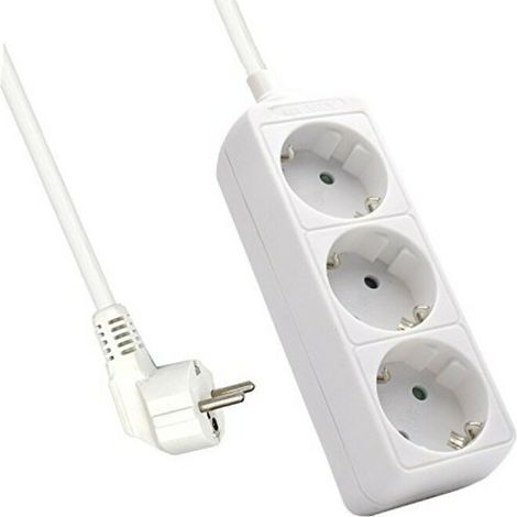 Barre ewent trois prises ac longueur câble 1,5 mt couleur blanche (1/2)