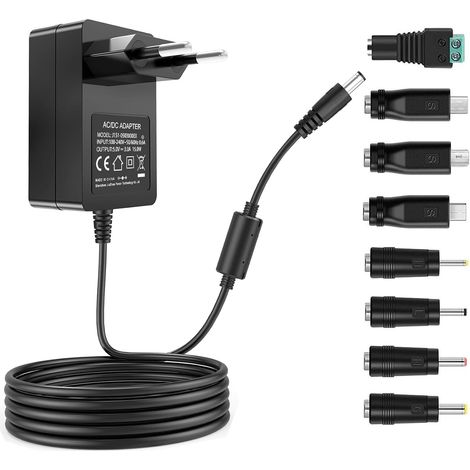 Alimentation 5V 3A,5 Volt 3A 2.5A 2A 1.5A 1A 0.5A 0.3A Adaptateur AC DC pour Tablettes Webcam Caméras numériques Routeurs Enregistreurs de Jouets Haut-Parleur TV Box GPS (1/5)