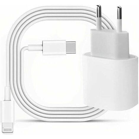 QORVA
-Chargeur USB C rapide 20W avec câble 2M Lightning – Charge rapide pour iPhone 14/13/12/11/SE – Protection contre surtension et surchauffe