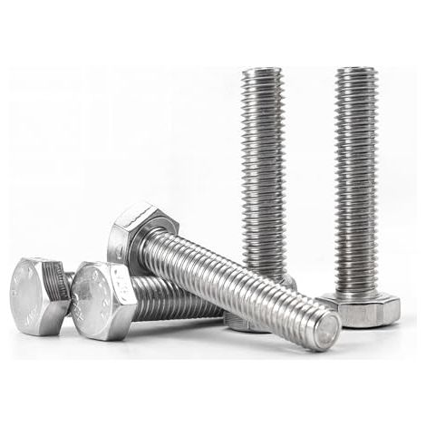 Lot de 5 boulons à tige hexagonale à filetage fin M10 x 1,25 - Din933 - Taille standard: diamètre du filetage: M10 - Longueur: 50 mm - Pas de filetage: 1,25 mm (couleur argent, matériau: acier (1/5)