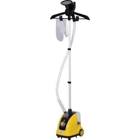 Défroisseur vapeur vertical défroisseur à vêtements 1,4 L 1950 W débit vapeur 32g/min tige telescopique jaune noir (1/5)