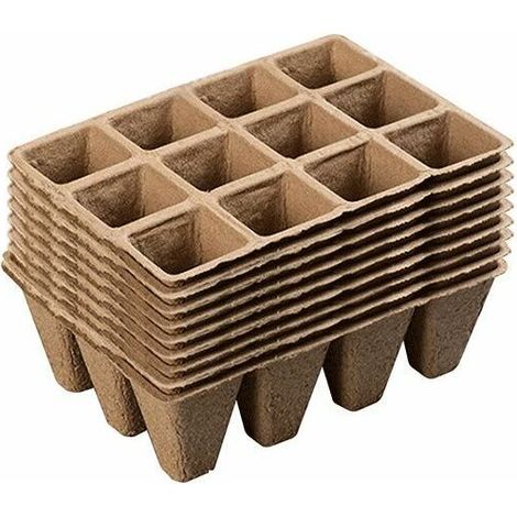 10 Packungen mit je 120 biologisch abbaubaren Anzuchttöpfen aus Fasermaterial für Sämlinge