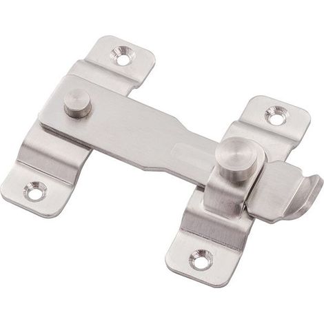 Serrure de Porte Loquet en Acier Inoxydable Loquet de Porte Verrou Coulissante Verrouillage avec Vis Sécurité Loquets de Porte pour Fenêtre pour Porte, Armoire, Tiroir (Deux tailles) (1/4)