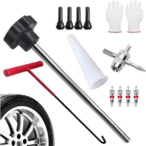 Lot de 13 outils de réparation pour valve de pneu de voiture, camion, moto (1/5)