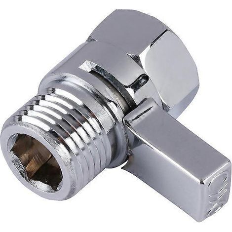 Robinet d'arrêt pour pommeau de douche - Robinet extérieur à filetage G1/2", robinet d'angle chromé, pièce de rechange universelle pour robinet Flow Flow, robinet d'angle chromé (1/3)