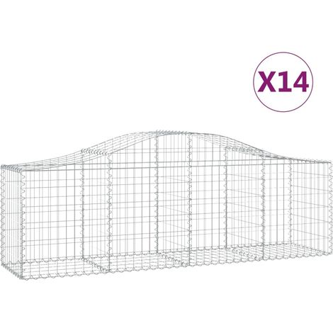 Maison Exclusive - Gabionen mit Hochbogen 14 Stk. 200x50x60/80 cm