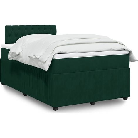 Boxspringbett mit Matratze Dunkelgrün 120x200 cm Samt (1/5)