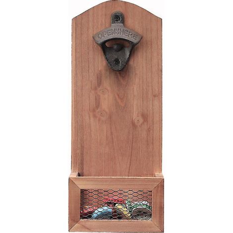 Mit Kronkorkensammler, Vintage-Wandregal aus Holz für Männer und Bierliebhaber.