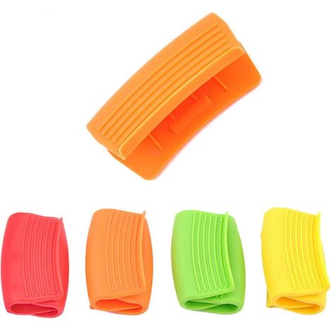 Gants maniques 4 paires Silicone Poignée Grip Pot Titulaire Gant de Four Résistant à la Chaleur Cuisine Outils (1/4)