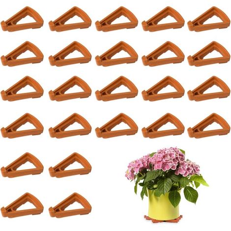 Pieds de pot de fleur triangulaires 24 pièces pieds de pot de fleur en plastique invisibles (1/4)