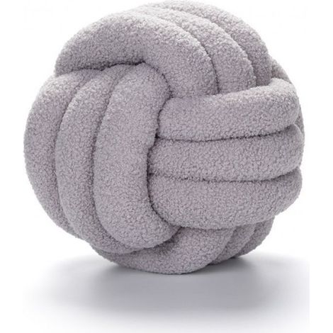 Coussin boule nouée Coussin tissé à la main Ultra doux Coussin d'appoint Coussin de canapé, 22 x 22 cm, gris clair (1/5)